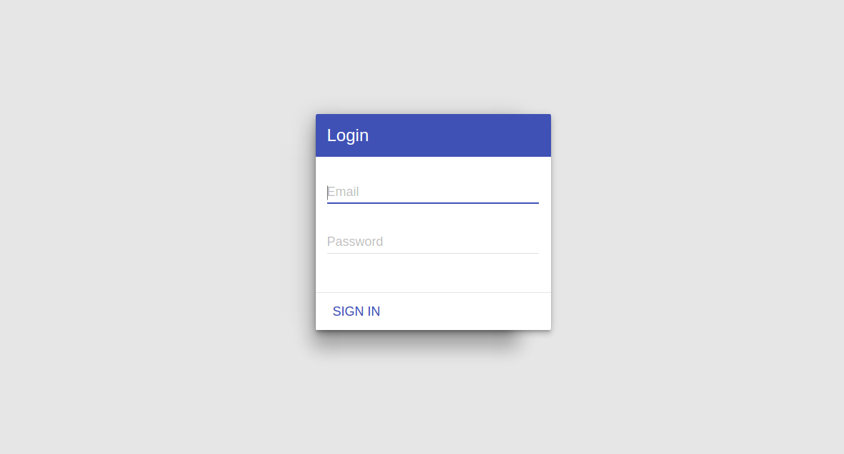 Material design lite login form in Modal Popup Dialog