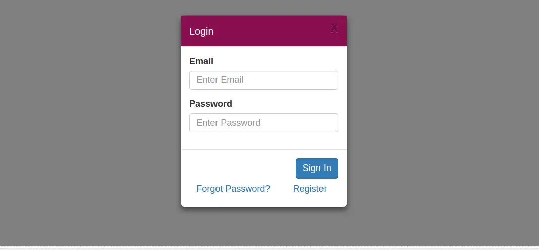 Bootstrap login form in modal download