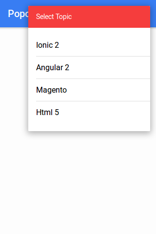 Ionic 2 Popover Example