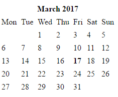Codeigniter Calendaring Class library