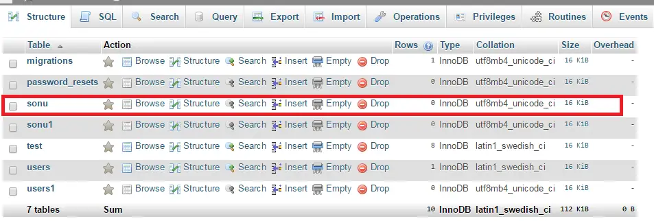 Laravel Create Table Using Migration | Migration Function  