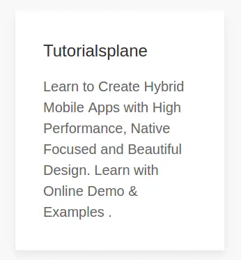 UIkit Card Example